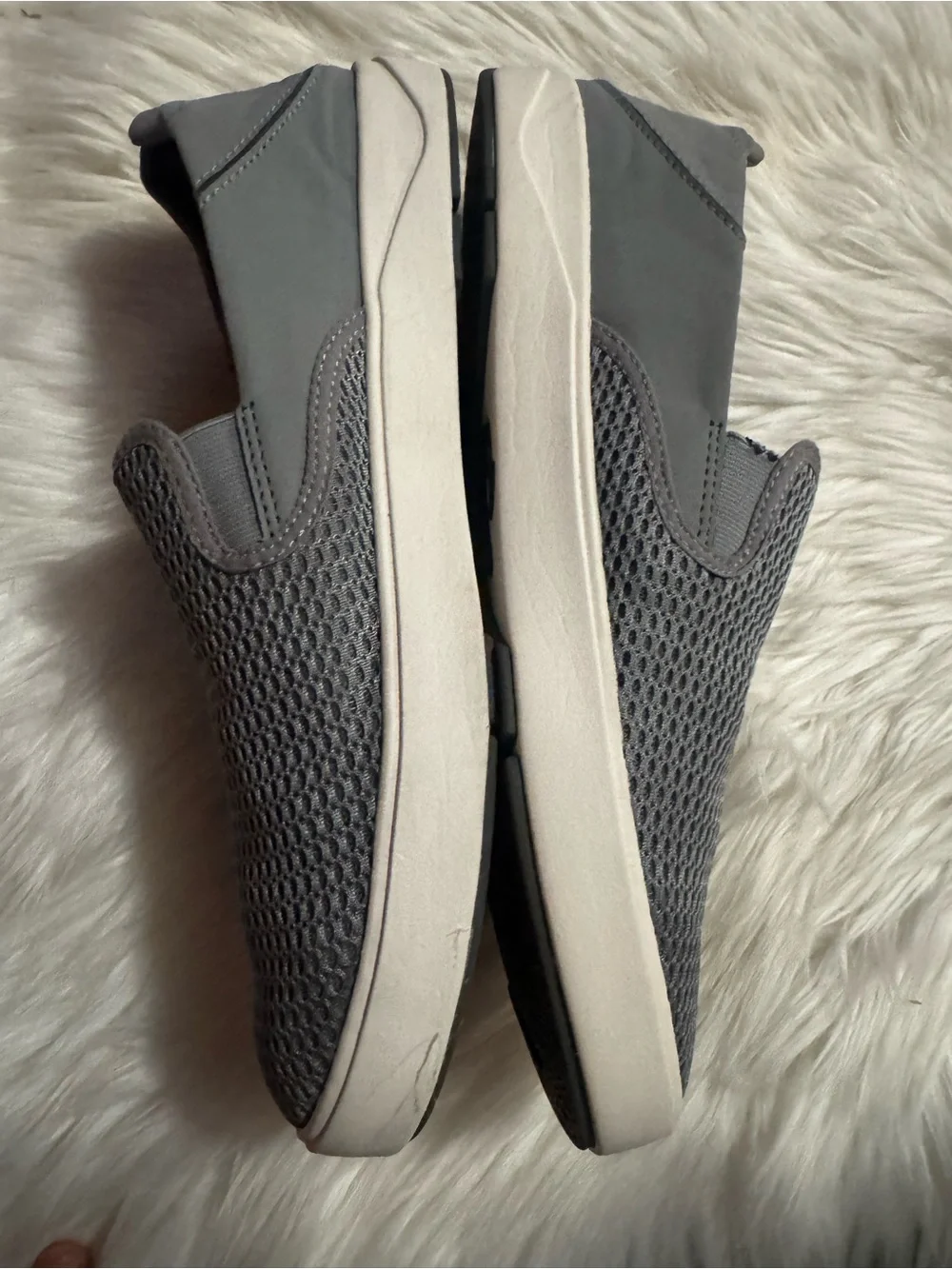 OluKai grey and White Men's Slip-On Loafers